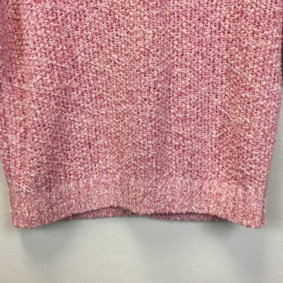 Chico's Pink Marled Cotton Linen Blend Loose Knit Sweater - Picture 4 of 9